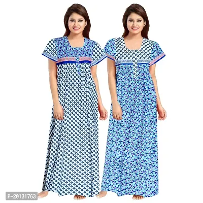 Beautiful Cotton Printed Nighty For Women Pack of 2