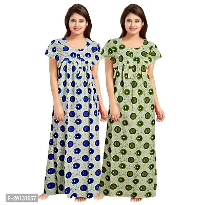 Beautiful Cotton Printed Nighty For Women Pack of 2