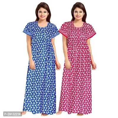 Beautiful Cotton Printed Nighty For Women Pack of 2-thumb0