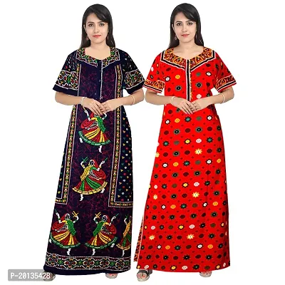 Beautiful Cotton Printed Nighty For Women Pack of 2-thumb0