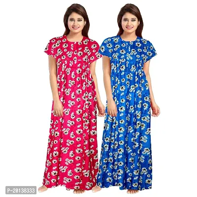 Beautiful Cotton Printed Nighty For Women Pack of 2-thumb0