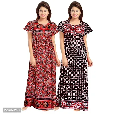 Beautiful Cotton Printed Nighty For Women Pack of 2