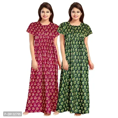 Beautiful Cotton Printed Nighty For Women Pack of 2