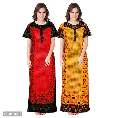 Beautiful Cotton Printed Nighty For Women Pack of 2