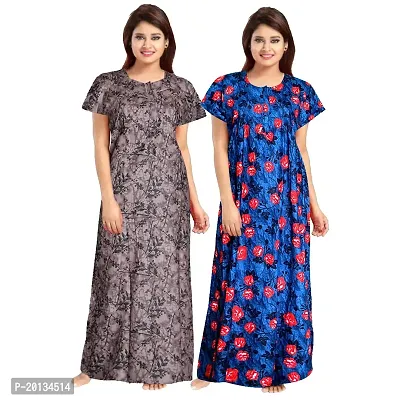 Beautiful Cotton Printed Nighty For Women Pack of 2-thumb0