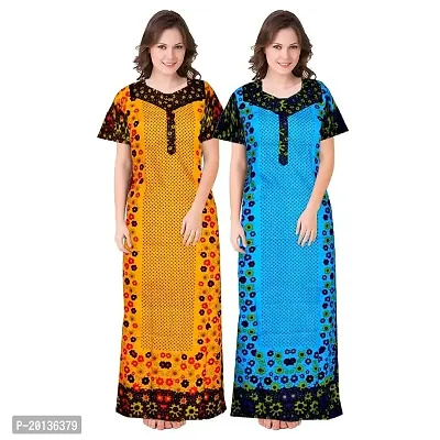 Beautiful Cotton Printed Nighty For Women Pack of 2