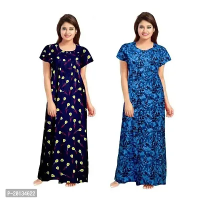 Beautiful Cotton Printed Nighty For Women Pack of 2-thumb0