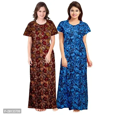 Beautiful Cotton Printed Nighty For Women Pack of 2