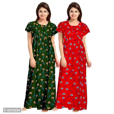 Beautiful Cotton Printed Nighty For Women Pack of 2