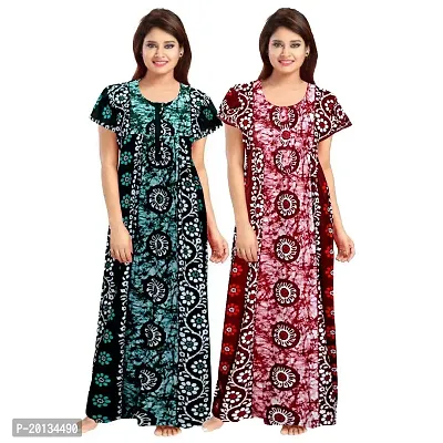 Beautiful Cotton Printed Nighty For Women Pack of 2-thumb0