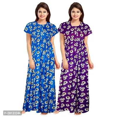 Beautiful Cotton Printed Nighty For Women Pack of 2-thumb0