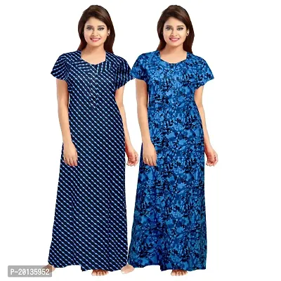 Beautiful Cotton Printed Nighty For Women Pack of 2-thumb0