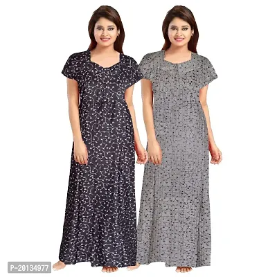 Beautiful Cotton Printed Nighty For Women Pack of 2-thumb0