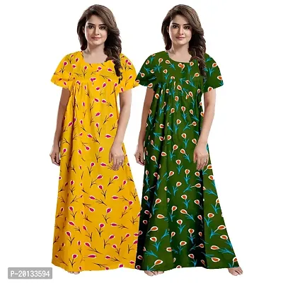 Beautiful Cotton Printed Nighty For Women Pack of 2-thumb0