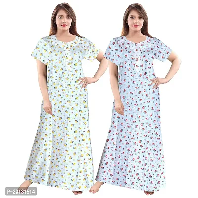 Beautiful Cotton Printed Nighty For Women Pack of 2