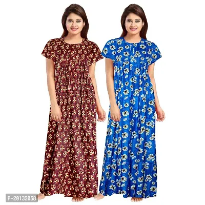 Beautiful Cotton Printed Nighty For Women Pack of 2-thumb0