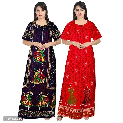 Beautiful Cotton Printed Nighty For Women Pack of 2