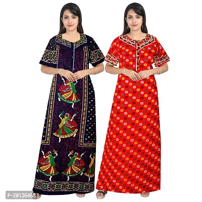 Beautiful Cotton Printed Nighty For Women Pack of 2