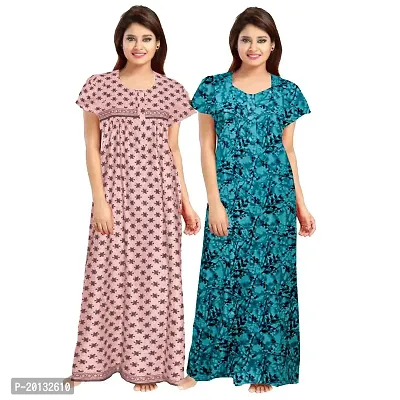 Beautiful Cotton Printed Nighty For Women Pack of 2-thumb0