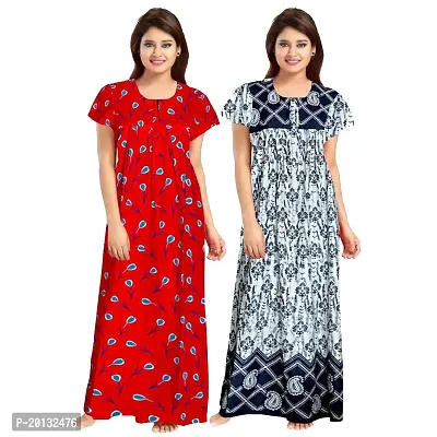 Beautiful Cotton Printed Nighty For Women Pack of 2