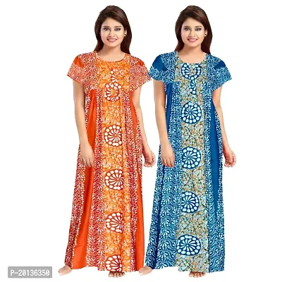 Beautiful Rayon Printed Nighty For Women Pack of 2