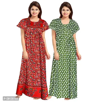 Beautiful Cotton Printed Nighty For Women Pack of 2