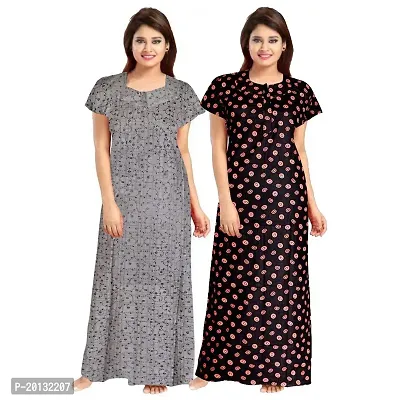 Beautiful Cotton Printed Nighty For Women Pack of 2