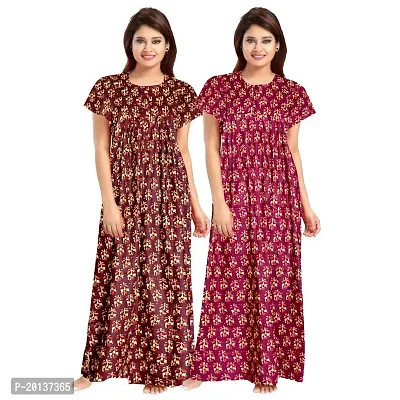 Beautiful Cotton Printed Nighty For Women Pack of 2