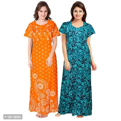 Beautiful Cotton Printed Nighty For Women Pack of 2-thumb0