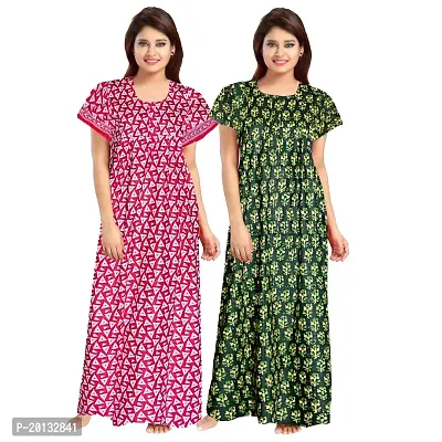 Beautiful Cotton Printed Nighty For Women Pack of 2