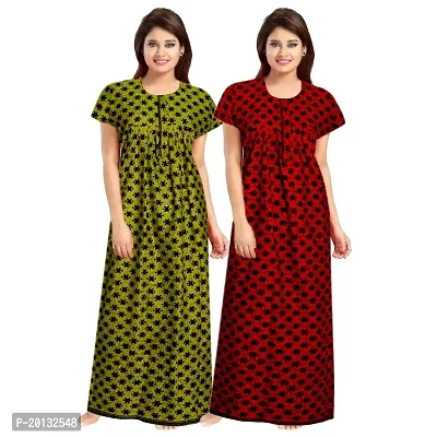 Beautiful Cotton Printed Nighty For Women Pack of 2-thumb0