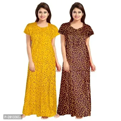 Beautiful Cotton Printed Nighty For Women Pack of 2-thumb0