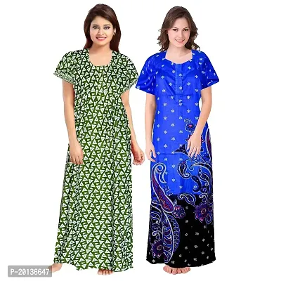 Beautiful Cotton Printed Nighty For Women Pack of 2-thumb0