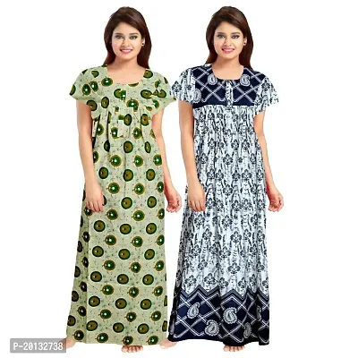 Beautiful Rayon Printed Nighty For Women Pack of 2