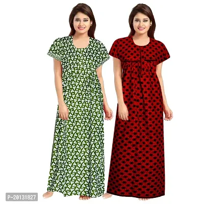 Beautiful Cotton Printed Nighty For Women Pack of 2