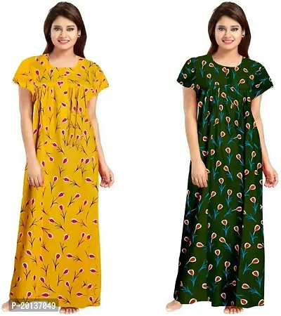 Beautiful Cotton Printed Nighty For Women Pack of 2