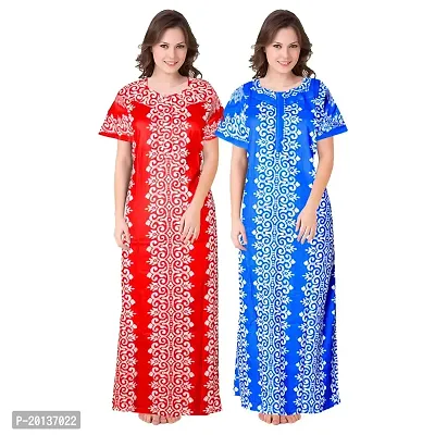 Beautiful Cotton Printed Nighty For Women Pack of 2-thumb0