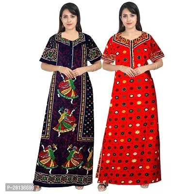 Beautiful Cotton Printed Nighty For Women Pack of 2-thumb0