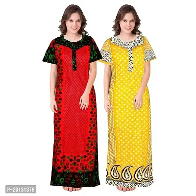 Beautiful Cotton Printed Nighty For Women Pack of 2