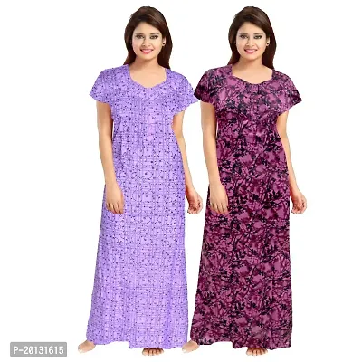 Beautiful Cotton Printed Nighty For Women Pack of 2