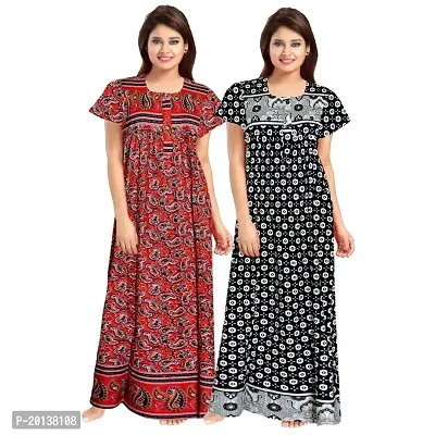 Beautiful Cotton Printed Nighty For Women Pack of 2