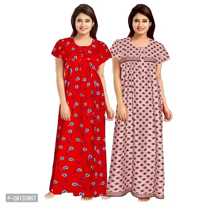 Beautiful Cotton Printed Nighty For Women Pack of 2