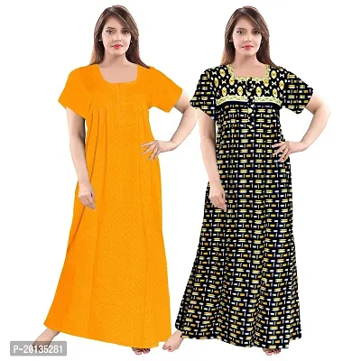 Beautiful Cotton Printed Nighty For Women Pack of 2