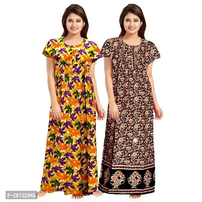 Beautiful Cotton Printed Nighty For Women Pack of 2