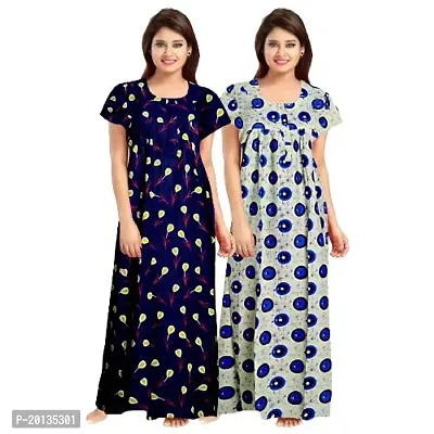 Beautiful Cotton Printed Nighty For Women Pack of 2