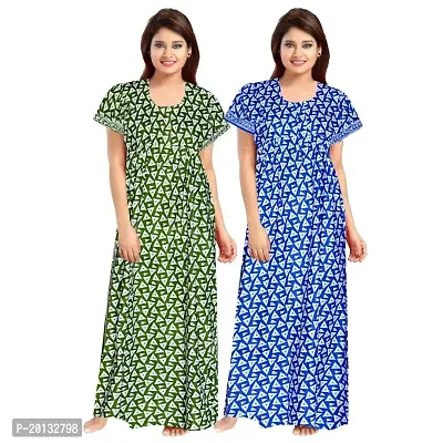 Beautiful Cotton Printed Nighty For Women Pack of 2