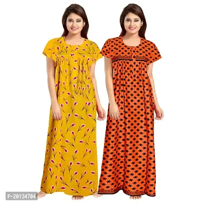 Beautiful Cotton Printed Nighty For Women Pack of 2