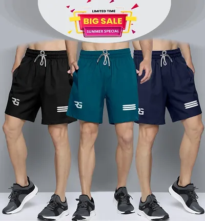 V D Sales, Combo Pack of 3 (Black, Blue, Grey) Half Track Pants Shorts/Half  Pant/Bermuda for Men - Casual/Sports/Lounge Wear