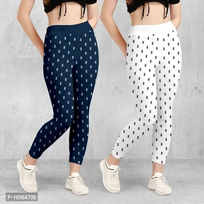 Buy De Moza Women Off White Printed Cotton Ankle Length Leggings - XXXL  Online at Best Prices in India - JioMart.