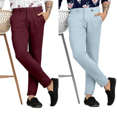 Trendy 4 Way Plain Stretchable Trouser For Men